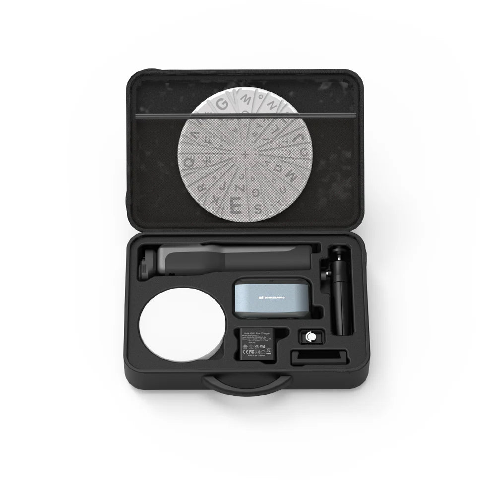 3DMakerpro Moose 3D scanner kit with full accessory set in a hardshell carry case.