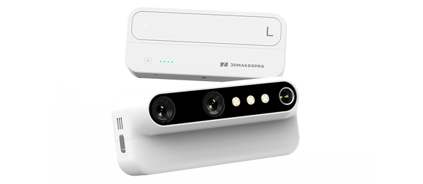 3DMakerpro Turtle L-module with battery base: supports flexible connection to either a PC or Control Pad for large scans.