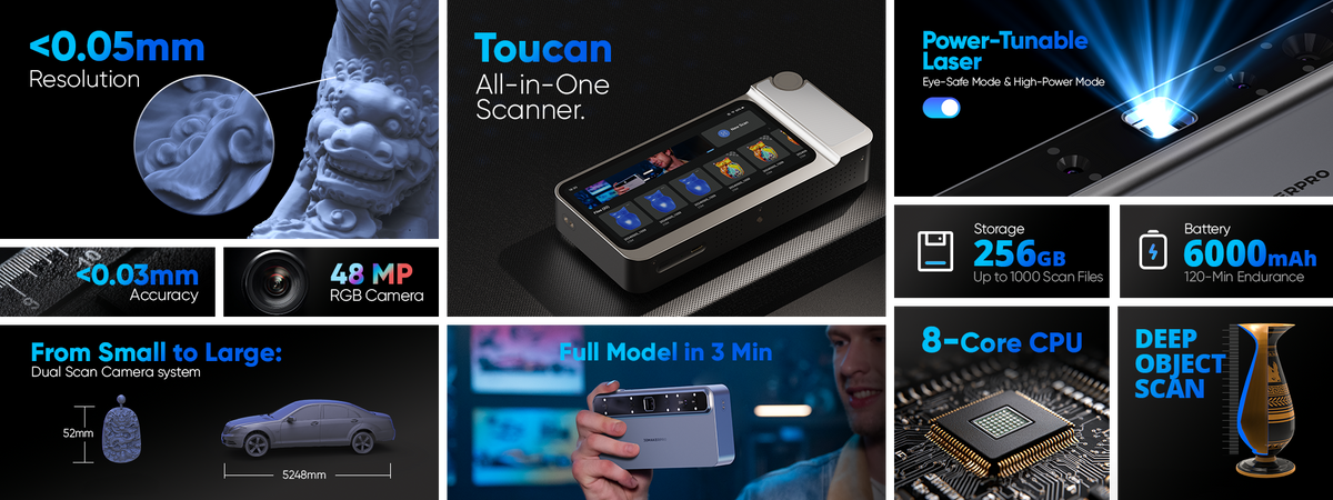 Toucan All in One 3D Scanner-Portable, High-Accuracy Scanning | 3DMakerpro
