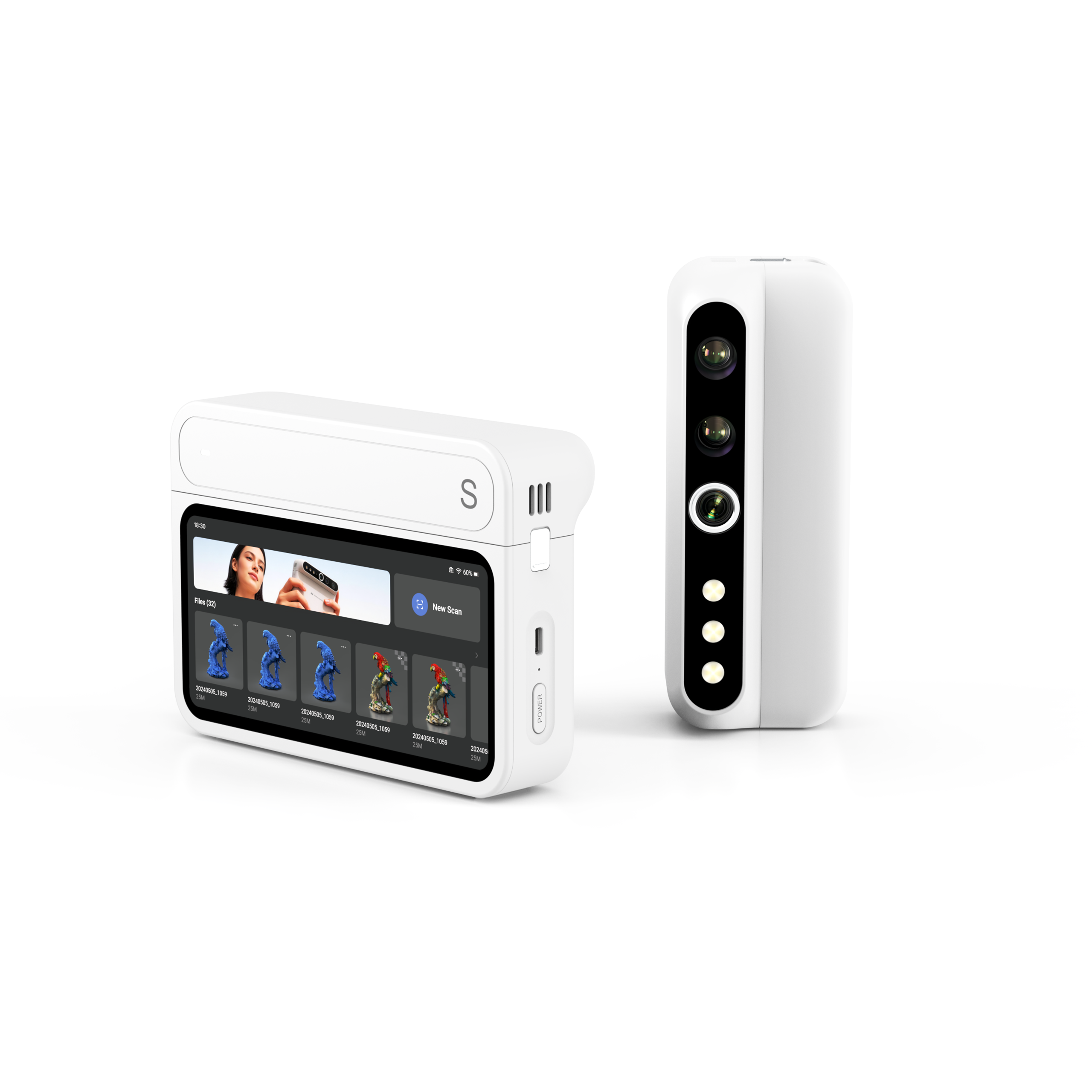 3DMakerpro Turtle 3D Scanner with control pad and S, M, L swappable modules for precise portable 3D scanning.