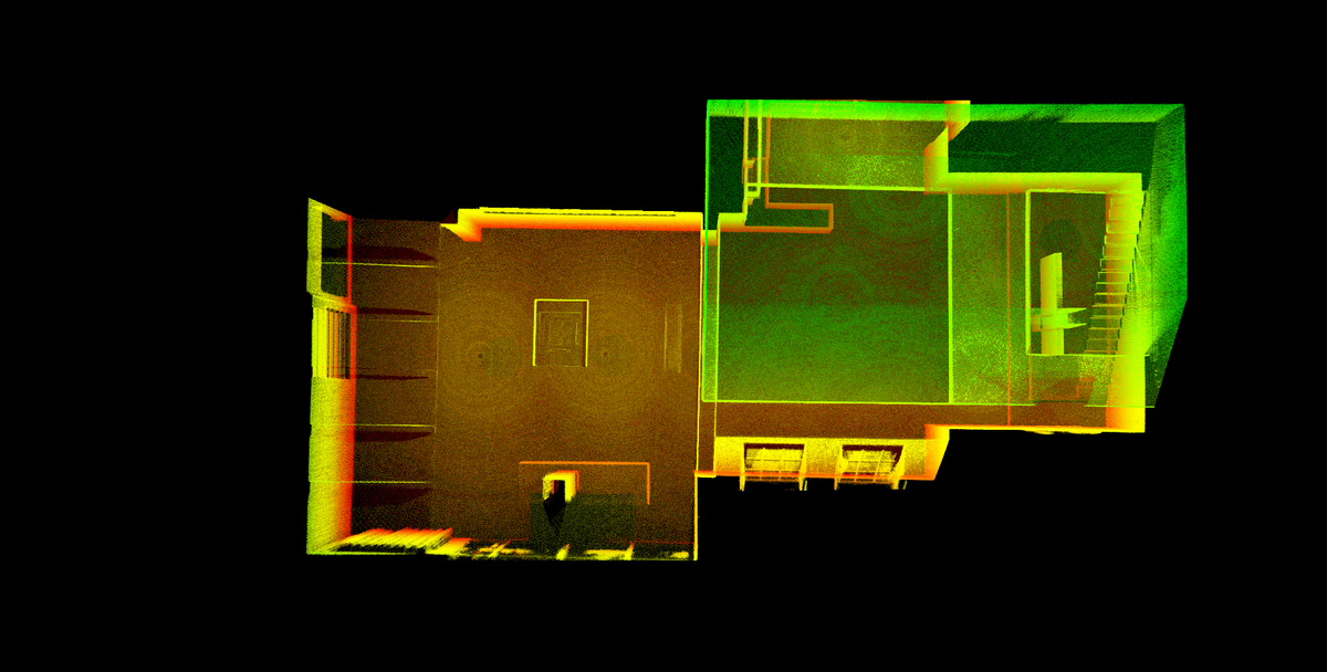 Film-set house, Overhead view
