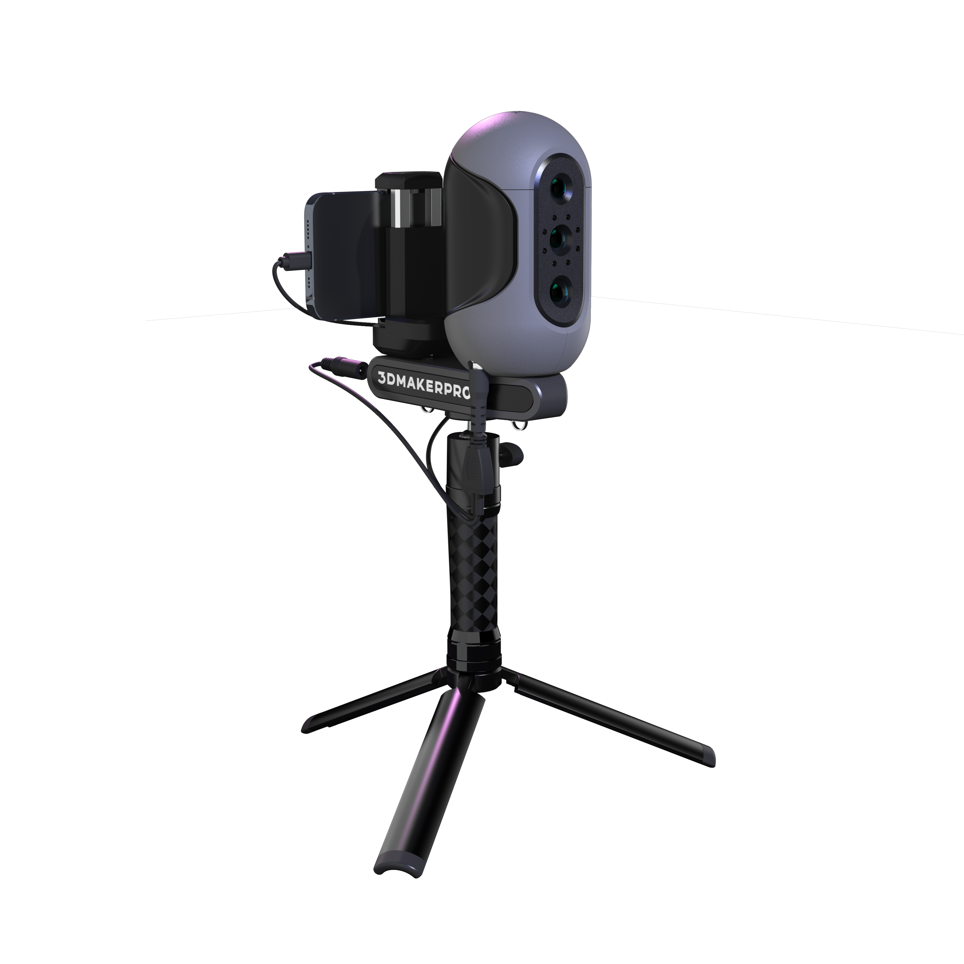 Combination of Connect, phone, tripod, Mole, front side